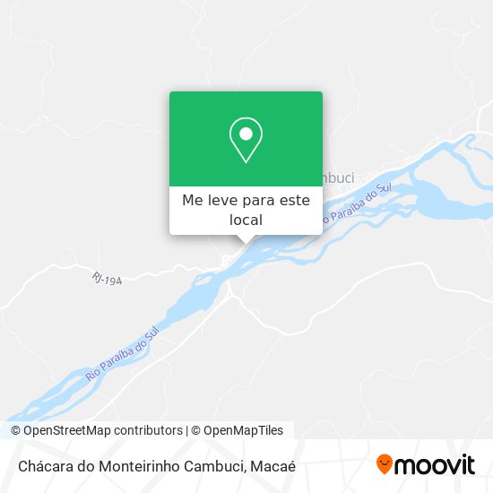 Chácara do Monteirinho Cambuci mapa