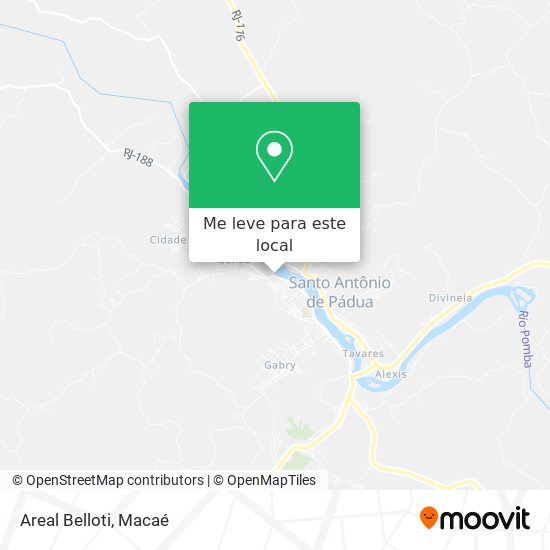 Areal Belloti mapa