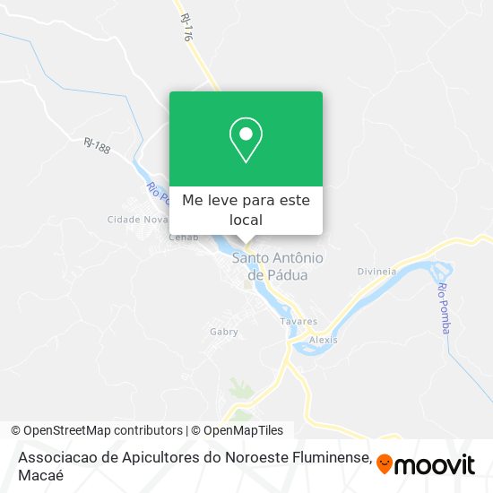 Associacao de Apicultores do Noroeste Fluminense mapa