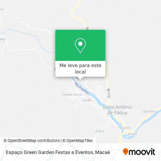 Espaço Green Garden Festas e Eventos mapa