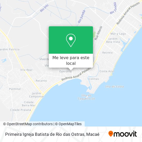 Primeira Igreja Batista de Rio das Ostras mapa