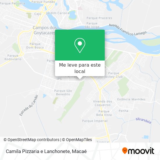 Camila Pizzaria e Lanchonete mapa