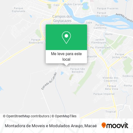 Montadora de Moveis e Modulados Araujo mapa