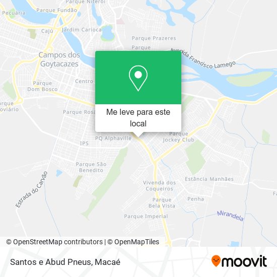 Santos e Abud Pneus mapa