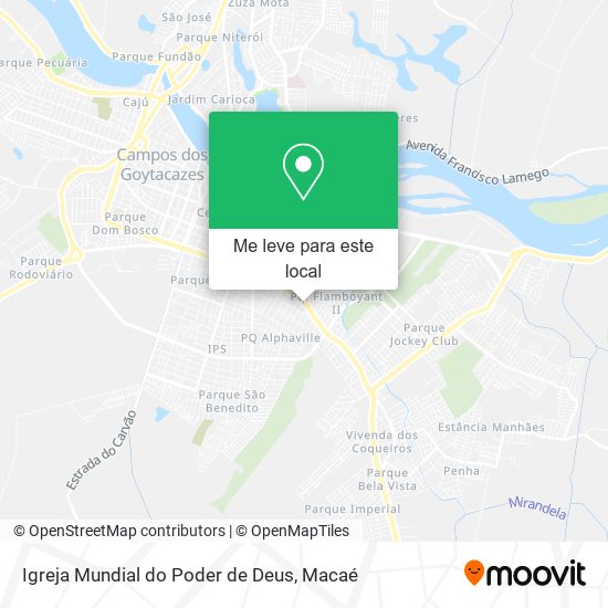 Igreja Mundial do Poder de Deus mapa