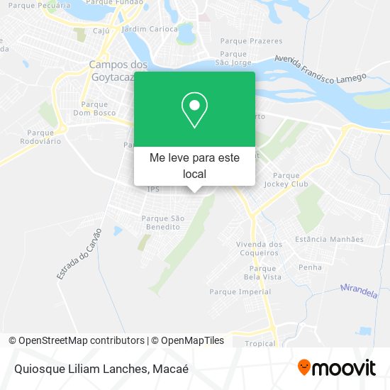 Quiosque Liliam Lanches mapa