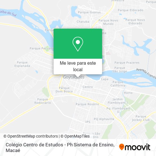 Colégio Centro de Estudos - Ph Sistema de Ensino mapa