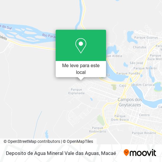 Deposito de Agua Mineral Vale das Aguas mapa
