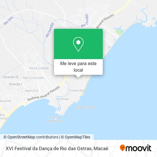 XVI Festival da Dança de Rio das Ostras mapa