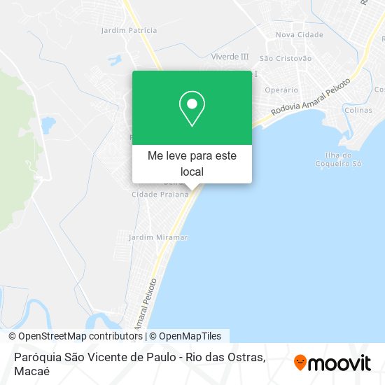 Paróquia São Vicente de Paulo - Rio das Ostras mapa