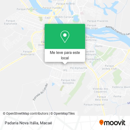 Padaria Nova Itália mapa