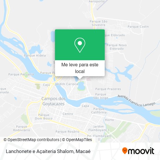 Lanchonete e Açaiteria Shalom mapa