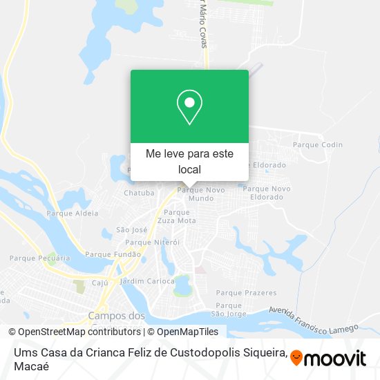 Ums Casa da Crianca Feliz de Custodopolis Siqueira mapa
