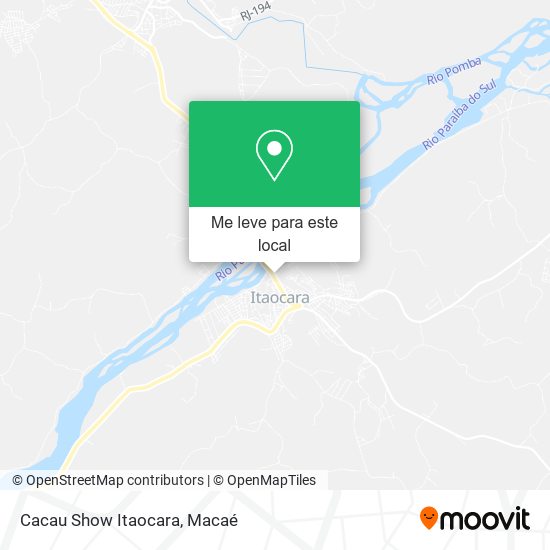 Cacau Show Itaocara mapa