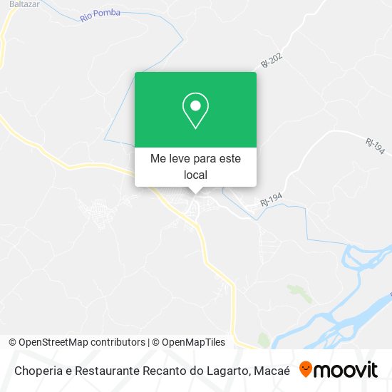 Choperia e Restaurante Recanto do Lagarto mapa