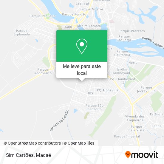 Sim Cartões mapa