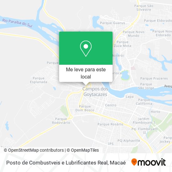 Posto de Combustveis e Lubrificantes Real mapa