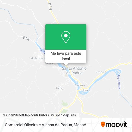 Comercial Oliveira e Vianna de Padua mapa