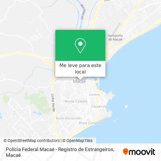 Polícia Federal Macaé - Registro de Estrangeiros mapa