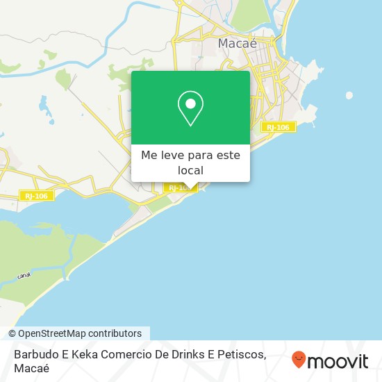 Barbudo E Keka Comercio De Drinks E Petiscos, Avenida Atlântica, 2544 Cavaleiros Macaé-RJ 27920-390 mapa