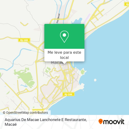 Aquarius De Macae Lanchonete E Restaurante mapa