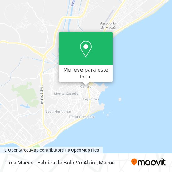Loja Macaé - Fábrica de Bolo Vó Alzira mapa