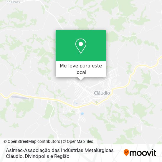 Asimec-Associação das Indústrias Metalúrgicas Cláudio mapa