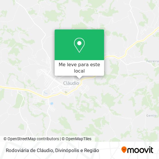 Rodoviária de Cláudio mapa