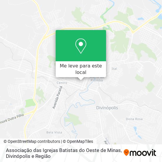 Associação das Igrejas Batistas do Oeste de Minas mapa