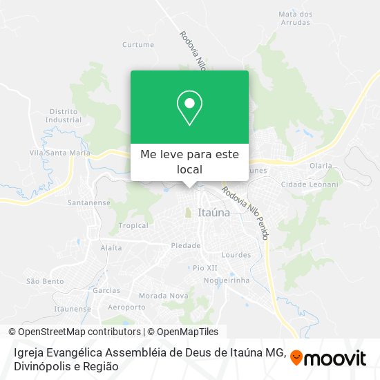 Igreja Evangélica Assembléia de Deus de Itaúna MG mapa