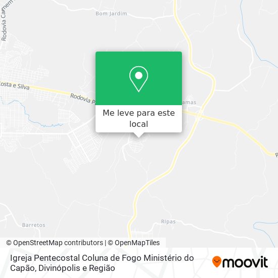 Igreja Pentecostal Coluna de Fogo Ministério do Capão mapa
