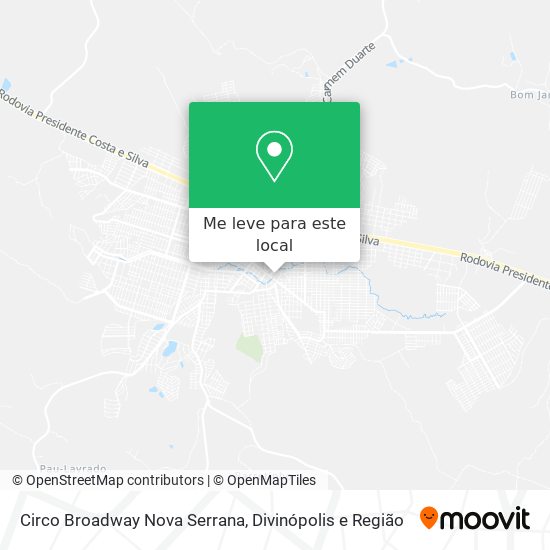 Circo Broadway Nova Serrana mapa