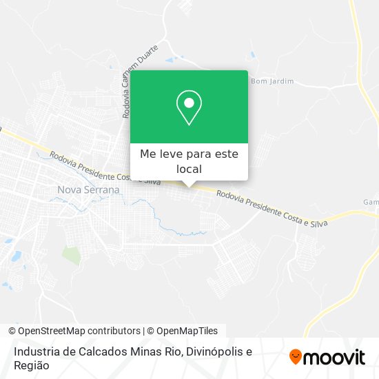 Industria de Calcados Minas Rio mapa