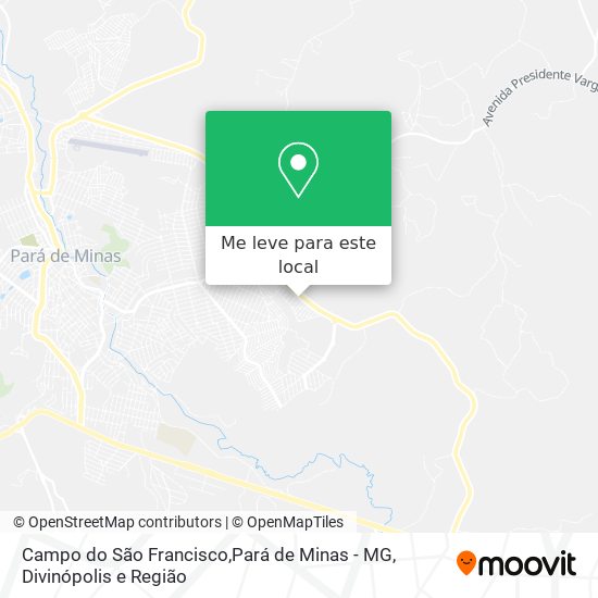 Campo do São Francisco,Pará de Minas - MG mapa