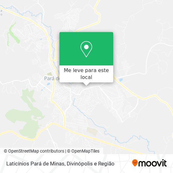 Laticínios Pará de Minas mapa