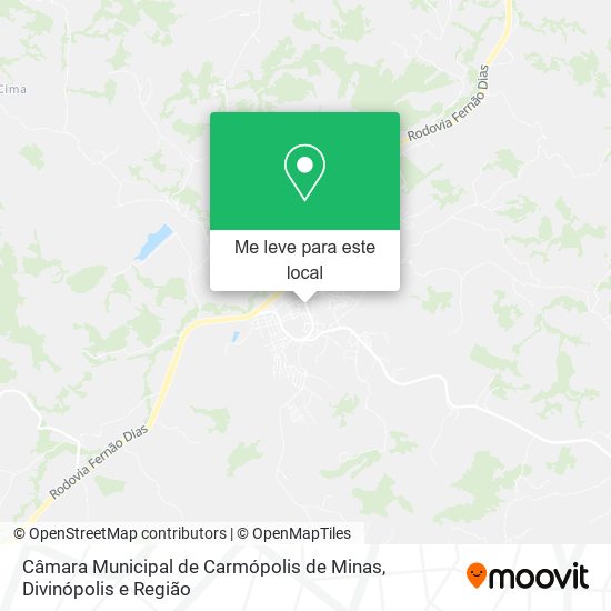 Câmara Municipal de Carmópolis de Minas mapa