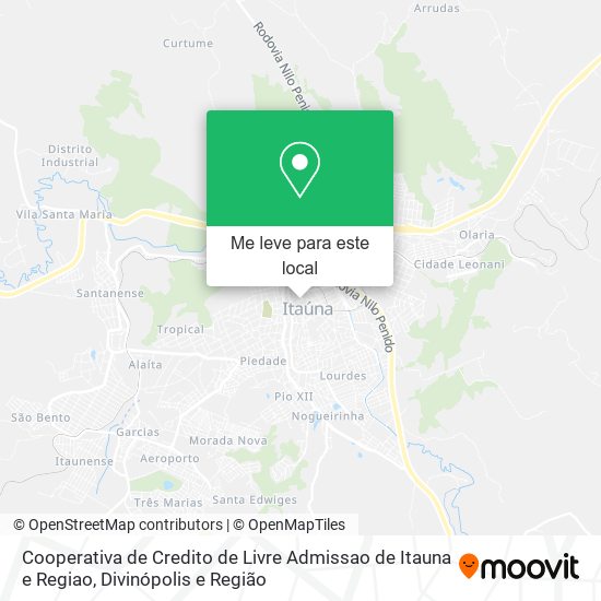 Cooperativa de Credito de Livre Admissao de Itauna e Regiao mapa