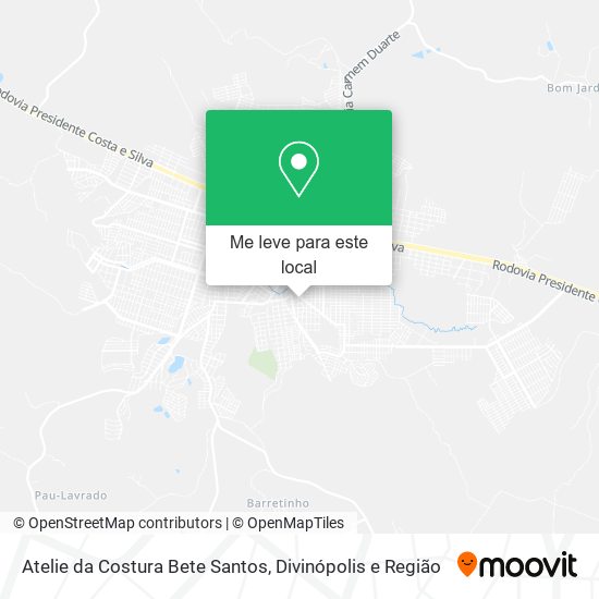 Atelie da Costura Bete Santos mapa