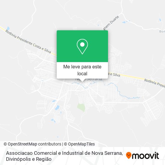 Associacao Comercial e Industrial de Nova Serrana mapa