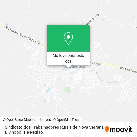 Sindicato dos Trabalhadores Rurais de Nova Serrana mapa