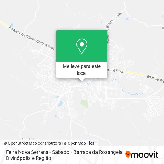 Feira Nova Serrana - Sábado - Barraca da Rosangela mapa