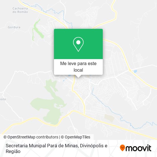 Secretaria Munipal Pará de Minas mapa