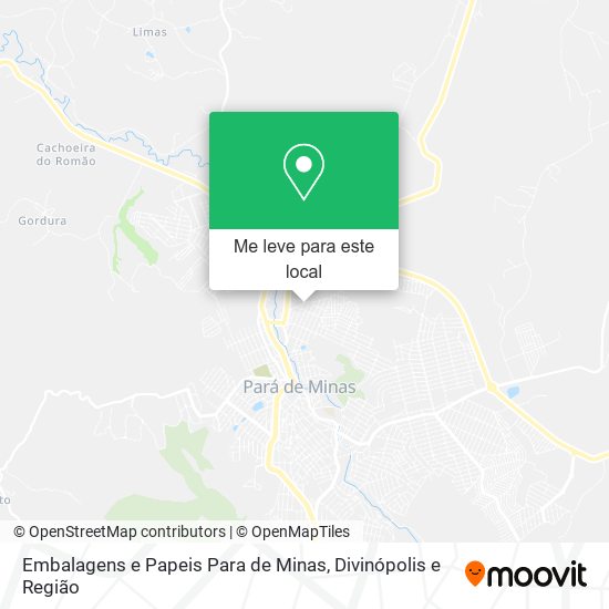 Embalagens e Papeis Para de Minas mapa