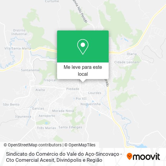 Sindicato do Comércio do Vale do Aço-Sincovaço - Cto Comercial Acesit mapa