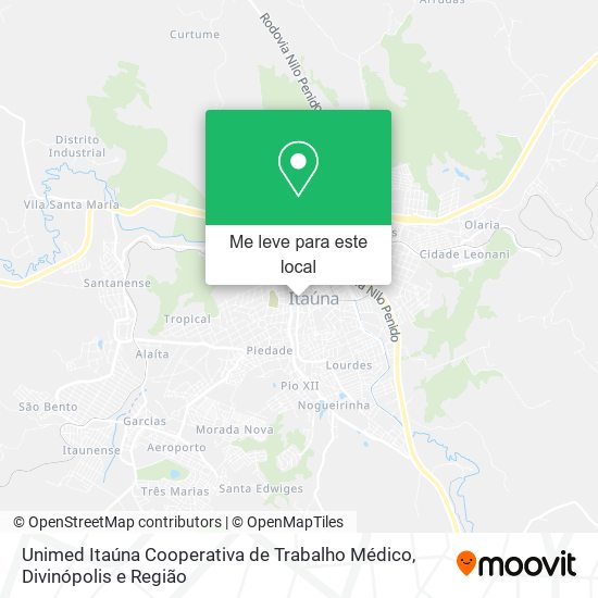 Unimed Itaúna Cooperativa de Trabalho Médico mapa