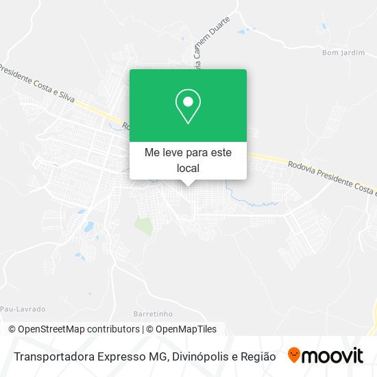Transportadora Expresso MG mapa