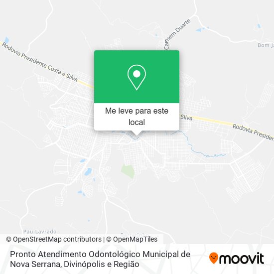 Pronto Atendimento Odontológico Municipal de Nova Serrana mapa