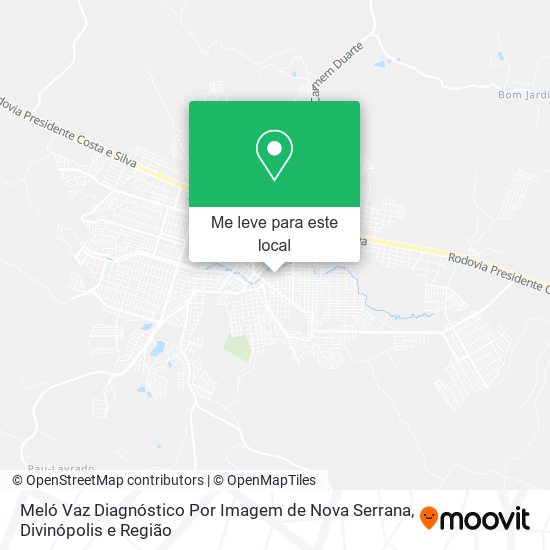 Meló Vaz Diagnóstico Por Imagem de Nova Serrana mapa