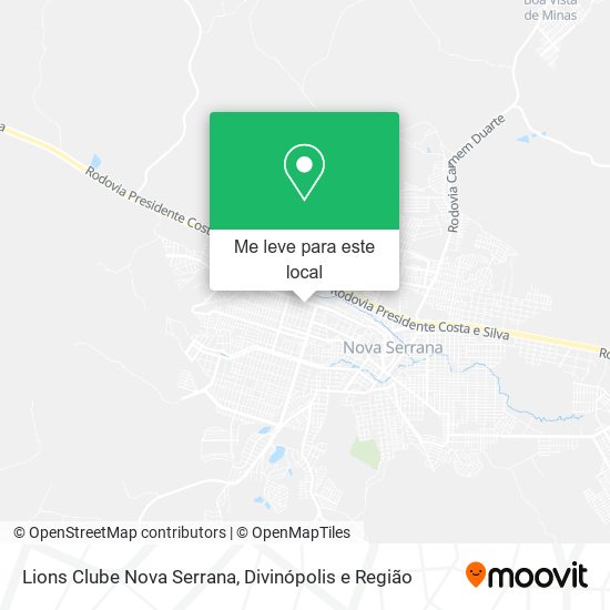 Lions Clube Nova Serrana mapa