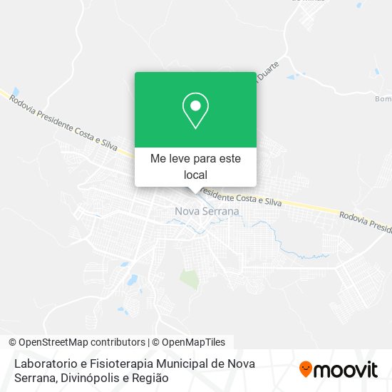 Laboratorio e Fisioterapia Municipal de Nova Serrana mapa